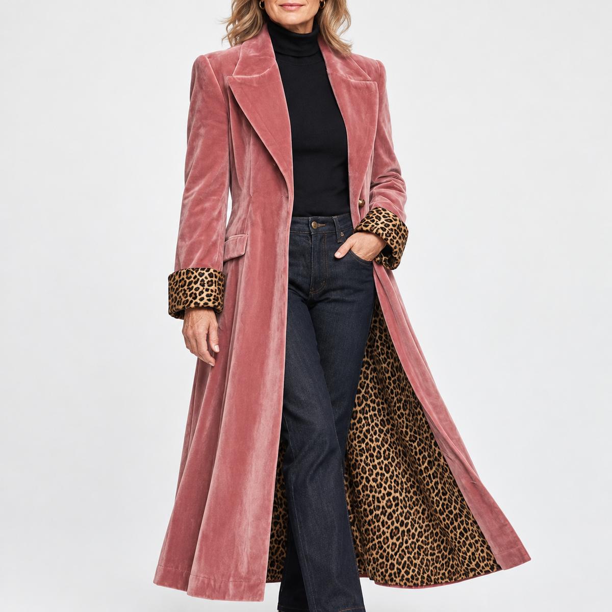 Madison | Leopard-Lined Tailored Coat