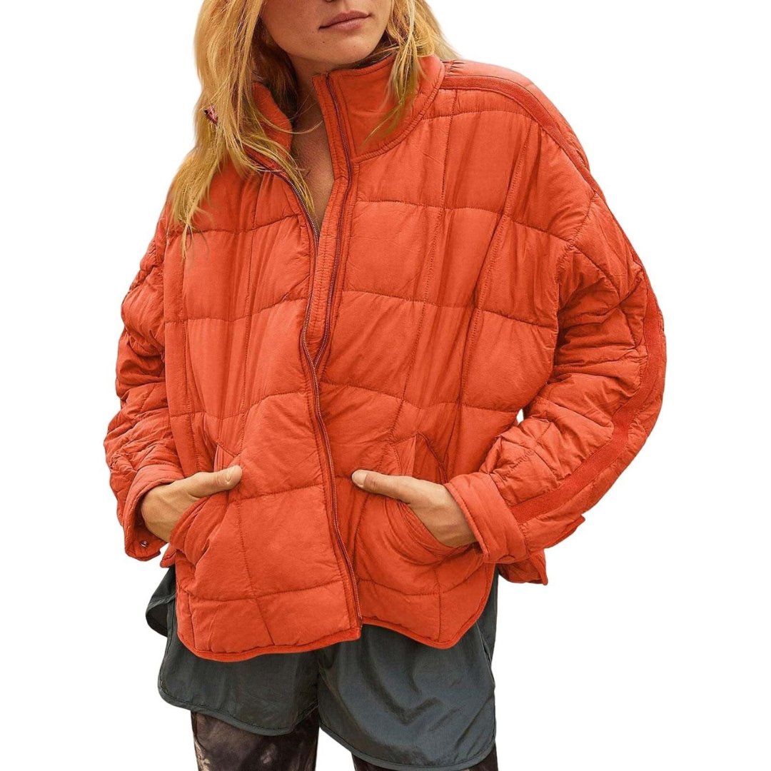 Autumn Zip-up Stand Collar Coat With Pockets