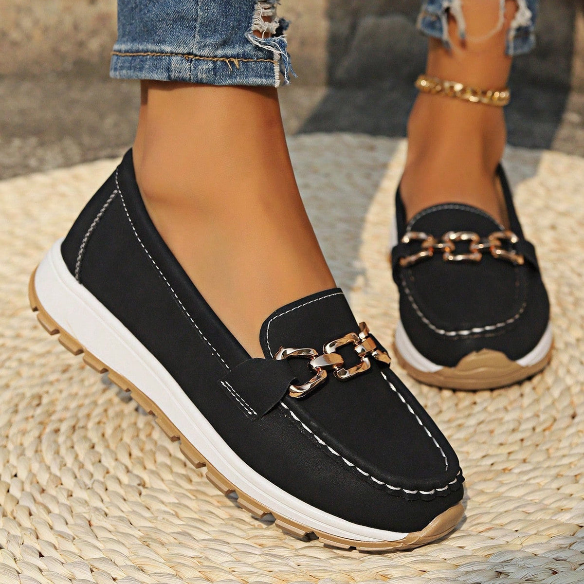 Chloe - Comfy Flat Buckle Loafers