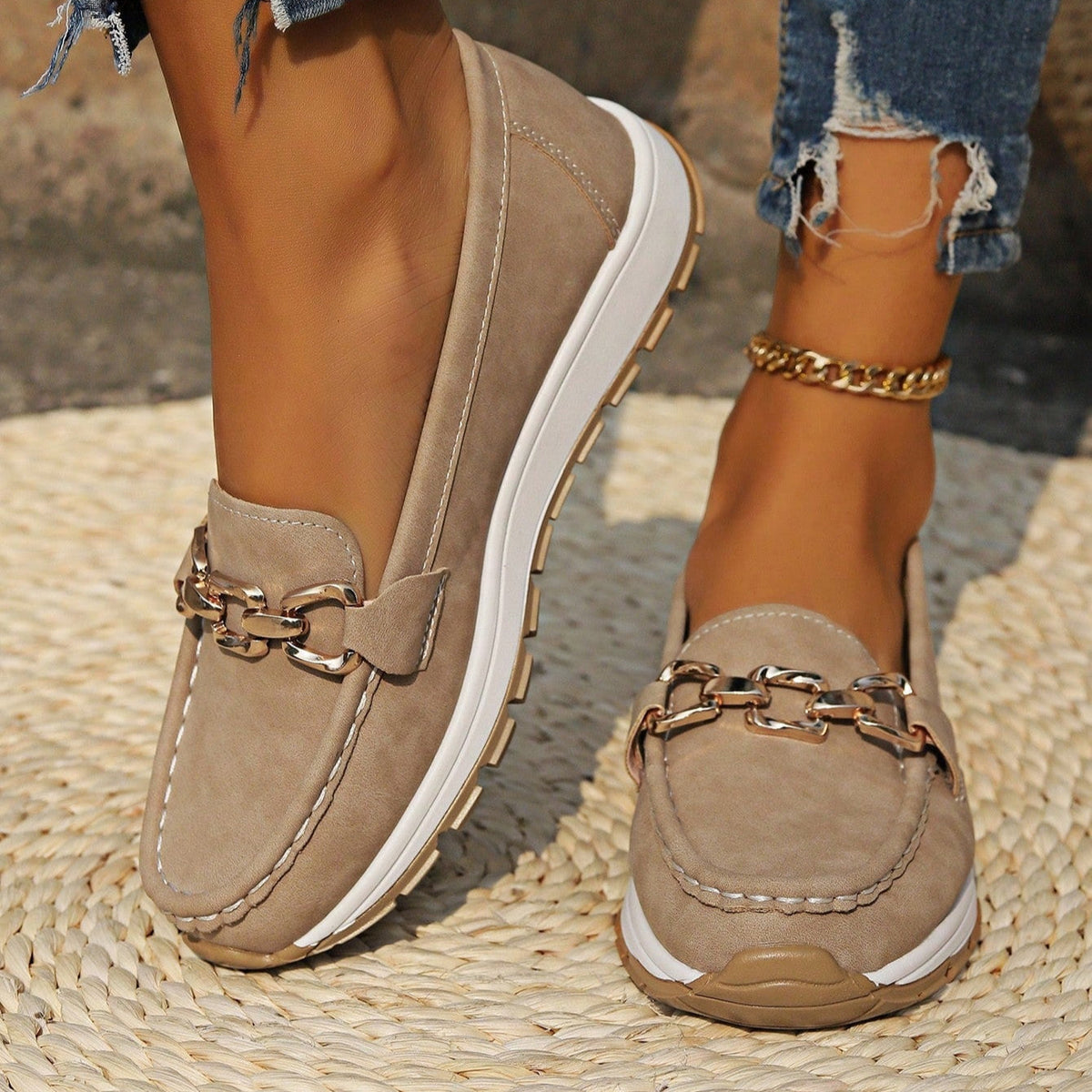 Chloe - Comfy Flat Buckle Loafers