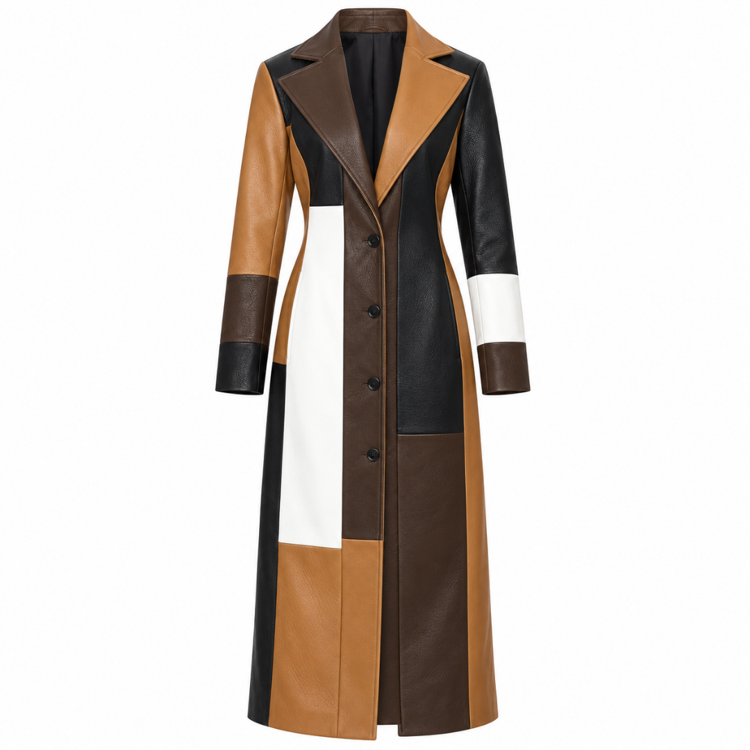 Seraphine | Mosaic Leather Coat