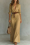 Azura – Button-down wrap dress – Belted maxi dress