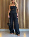 Women's Cut-out Waist Cami Backless Jumpsuit