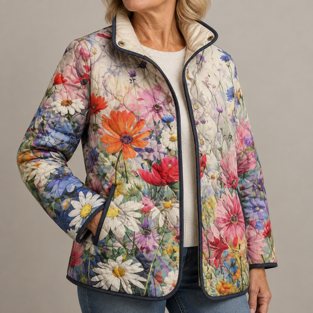 Marlowe Floral Print Quilted Jacket