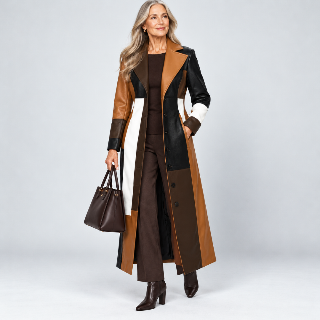 Seraphine | Mosaic Leather Coat