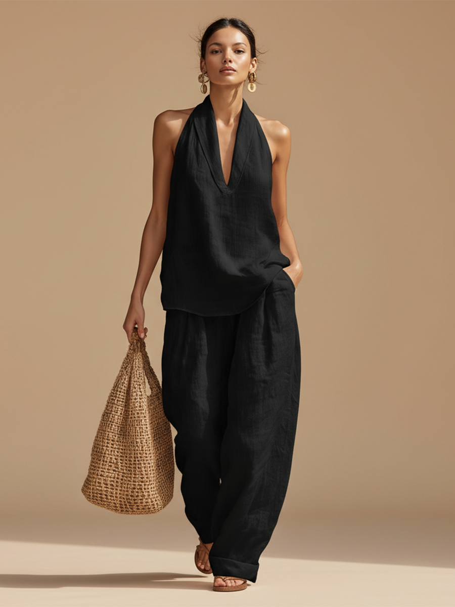 Ines Comfy Linen Two-Piece Set
