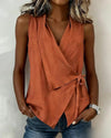Brenda | Wide Strap Cross Top with Bow