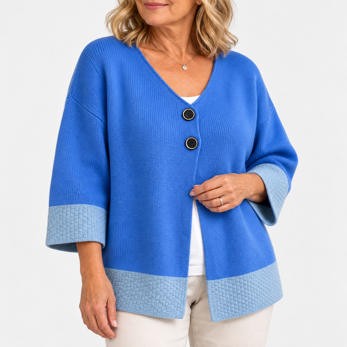 Tabitha | Colour-Block Knit Cardigan