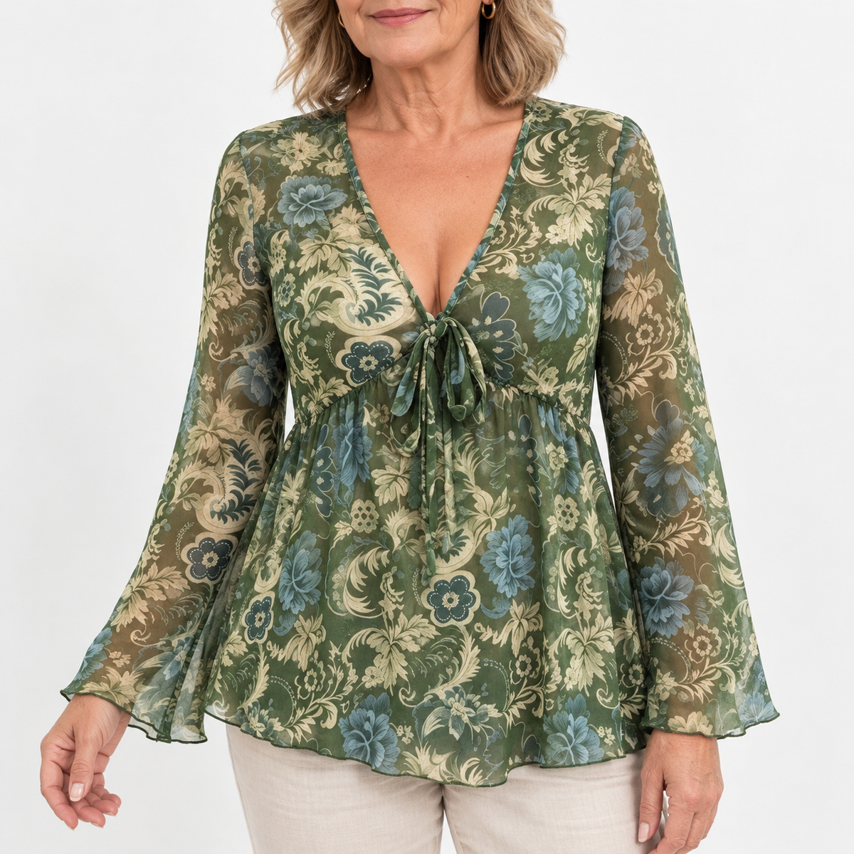 Melinda | Floral V Neck