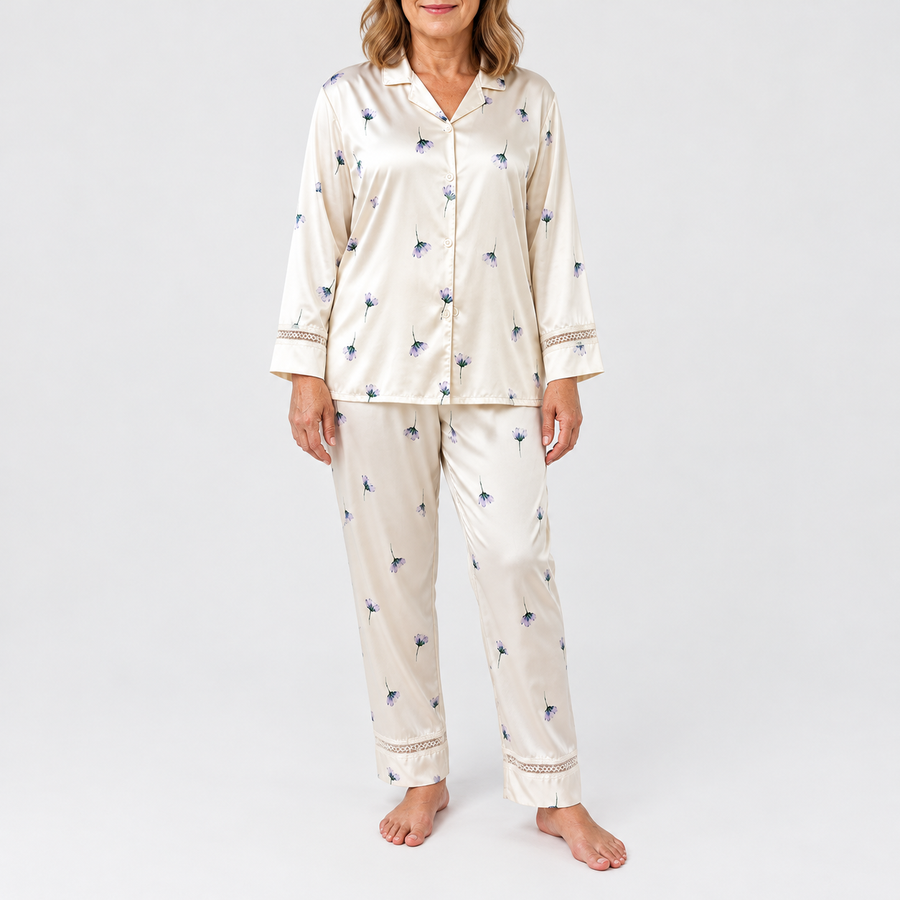 Celeste | Lace-Trimmed Pyjama Set