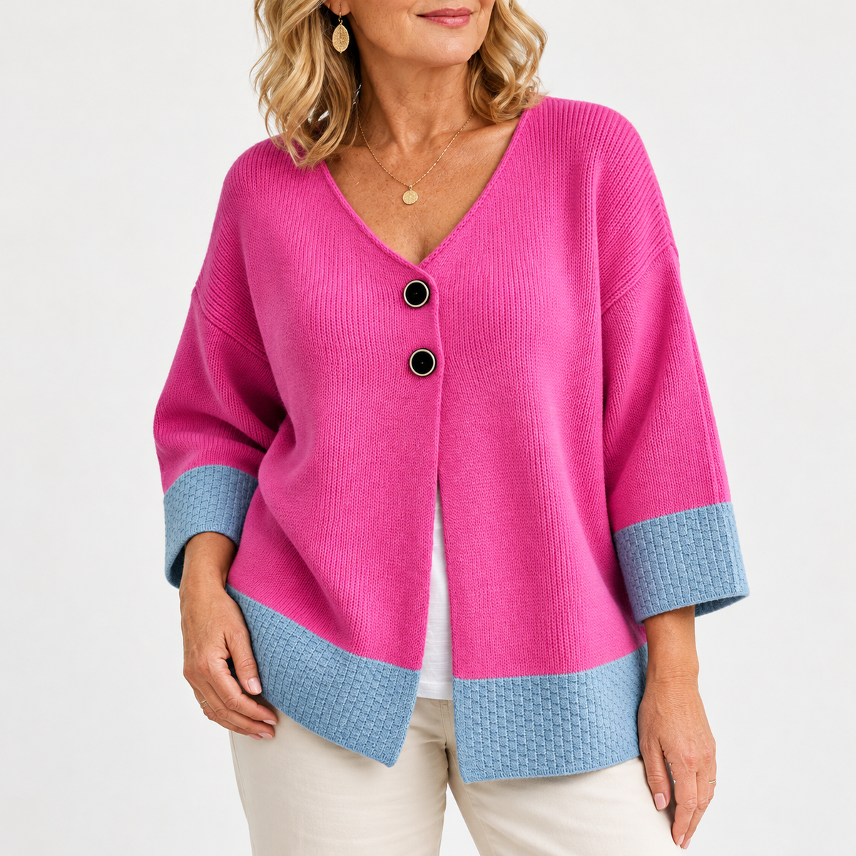 Tabitha | Colour-Block Knit Cardigan
