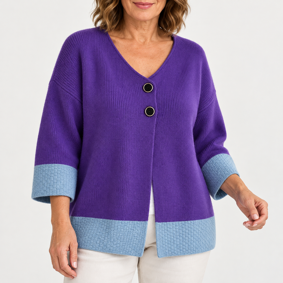 Tabitha | Colour-Block Knit Cardigan