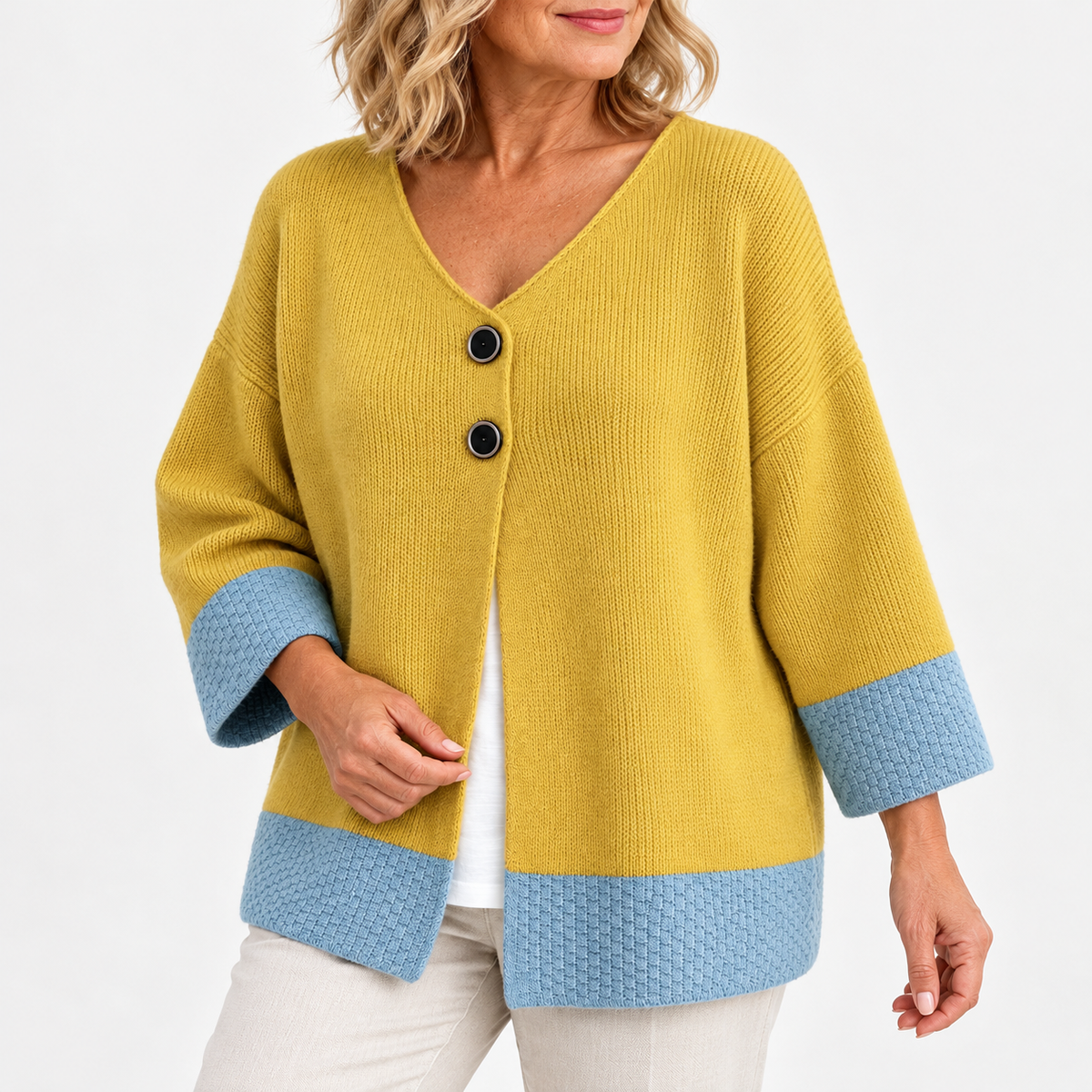 Tabitha | Colour-Block Knit Cardigan