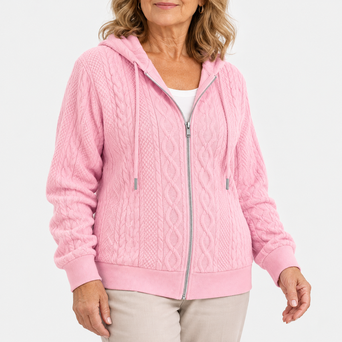 Odette | Hooded Cable-Knit Cardigan