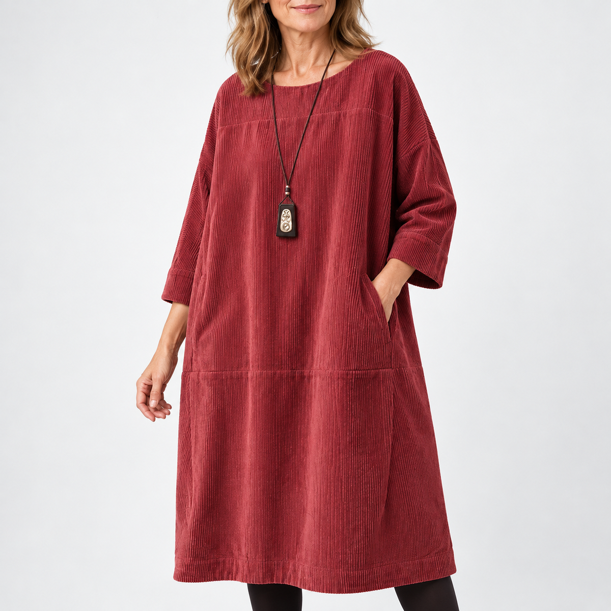 Amy | Relaxed Corduroy Midi Dress