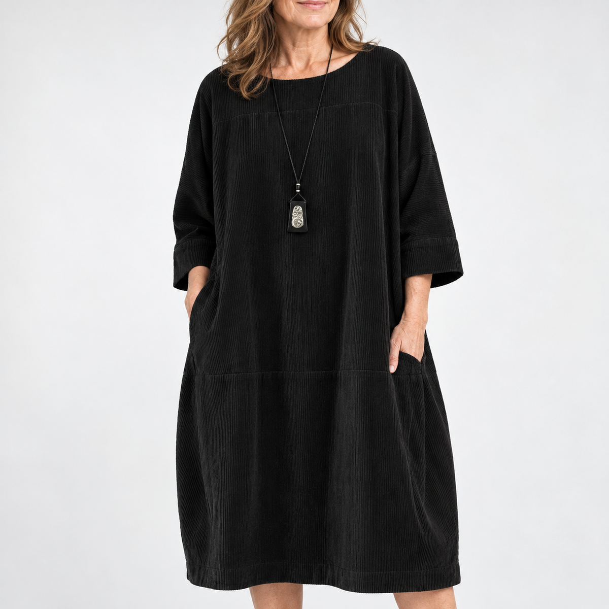 Amy | Relaxed Corduroy Midi Dress