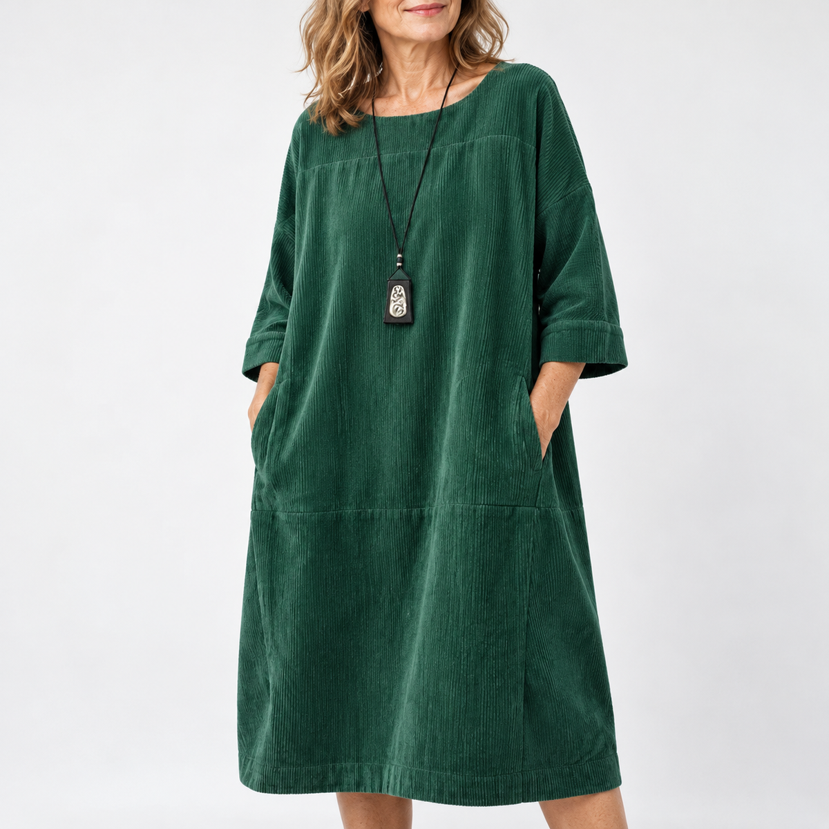 Amy | Relaxed Corduroy Midi Dress