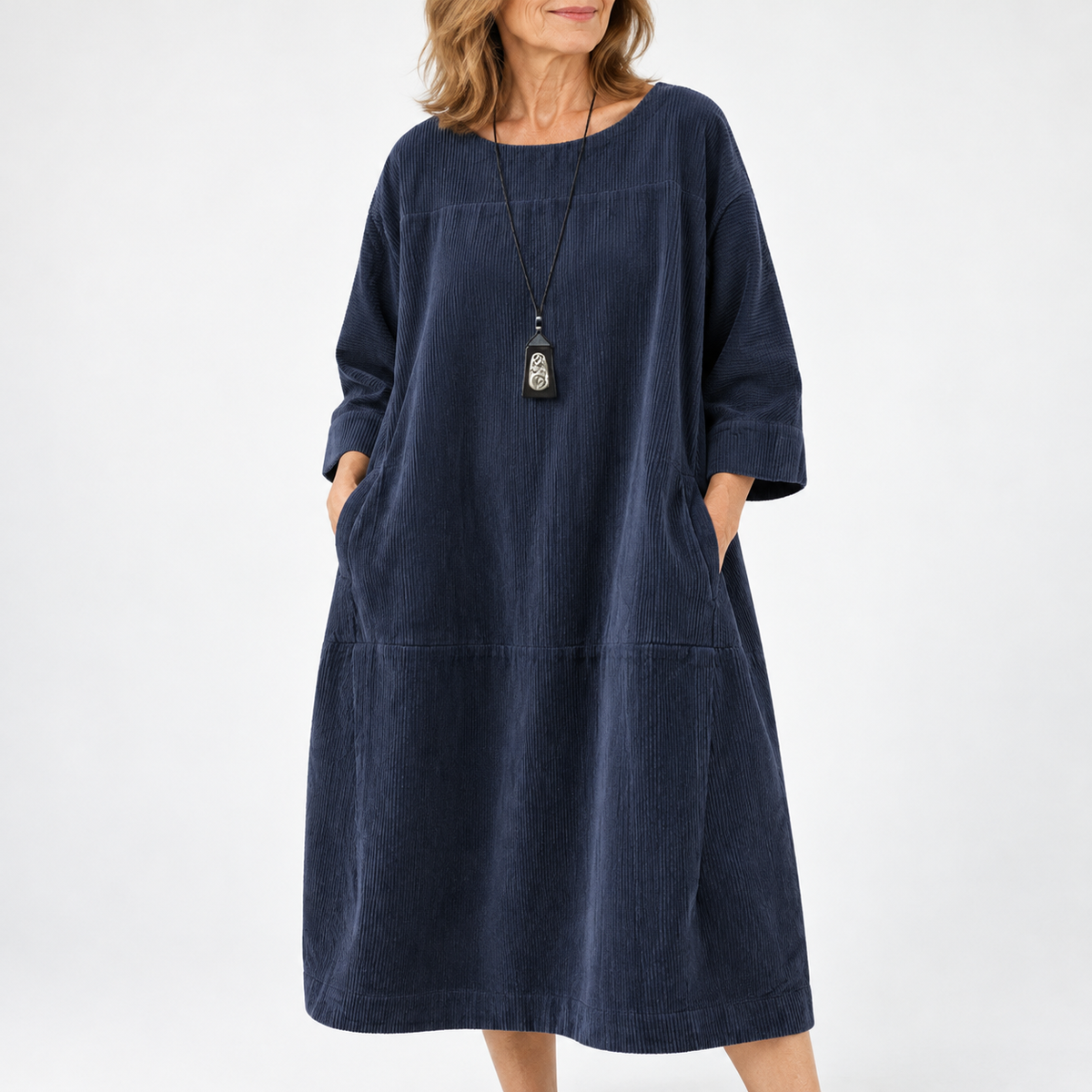 Amy | Relaxed Corduroy Midi Dress