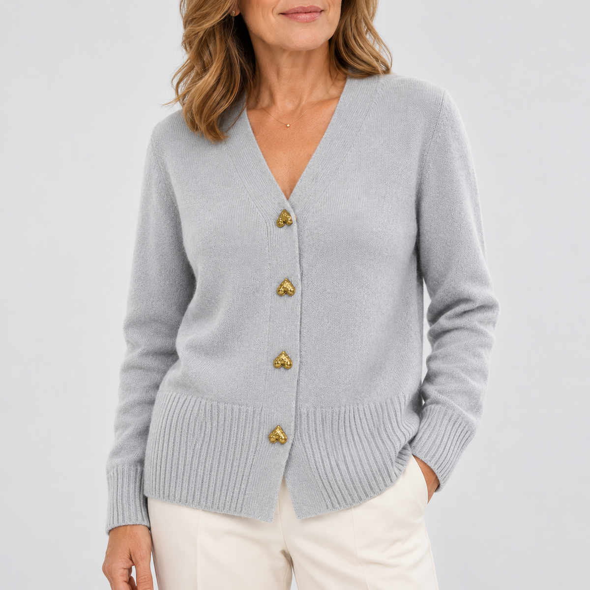 Amelia | Heart Button Cardigan