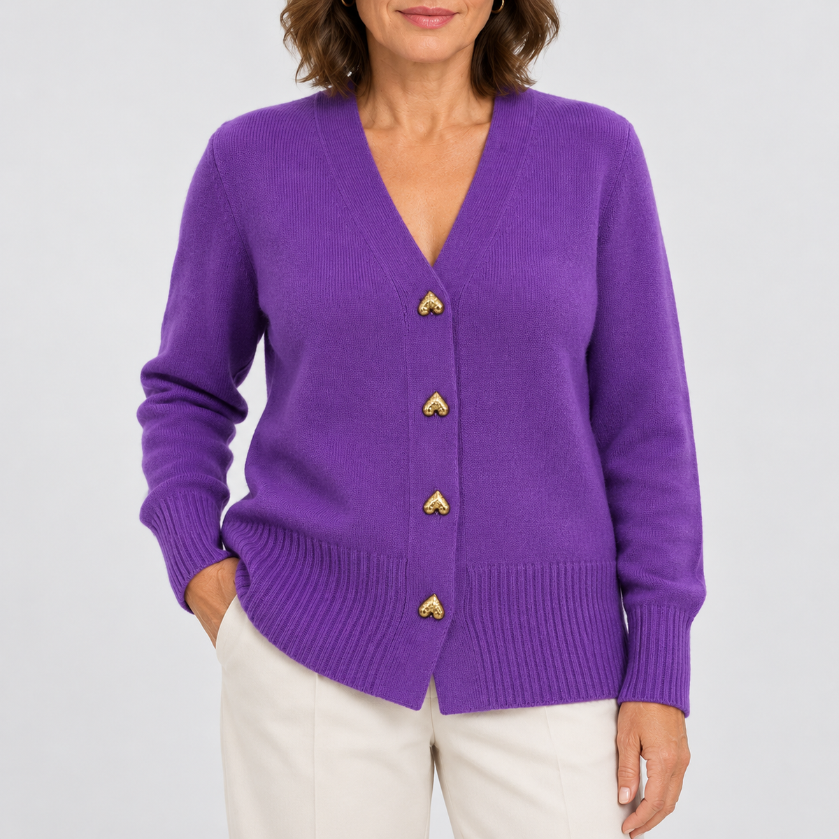 Amelia | Heart Button Cardigan