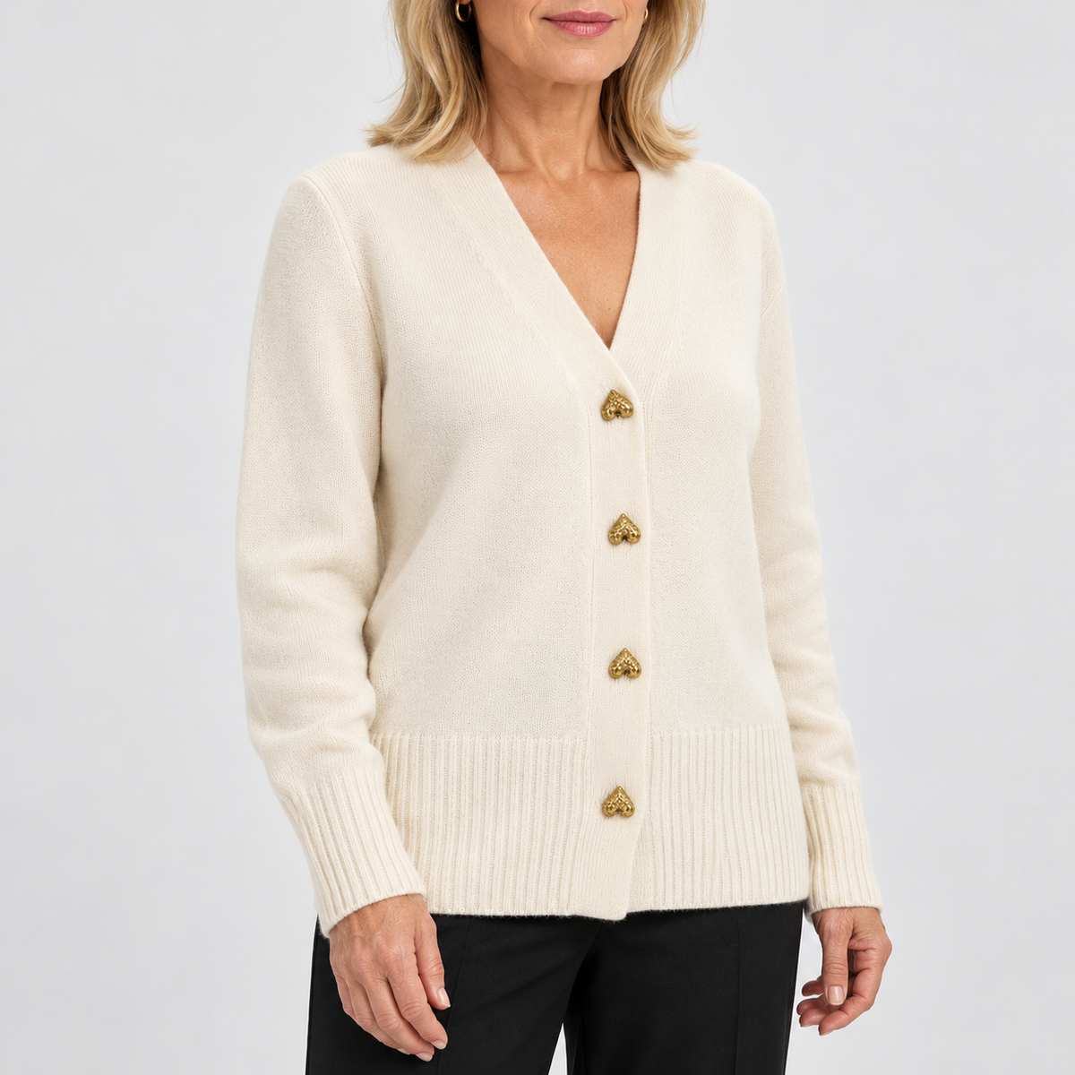 Amelia | Heart Button Cardigan