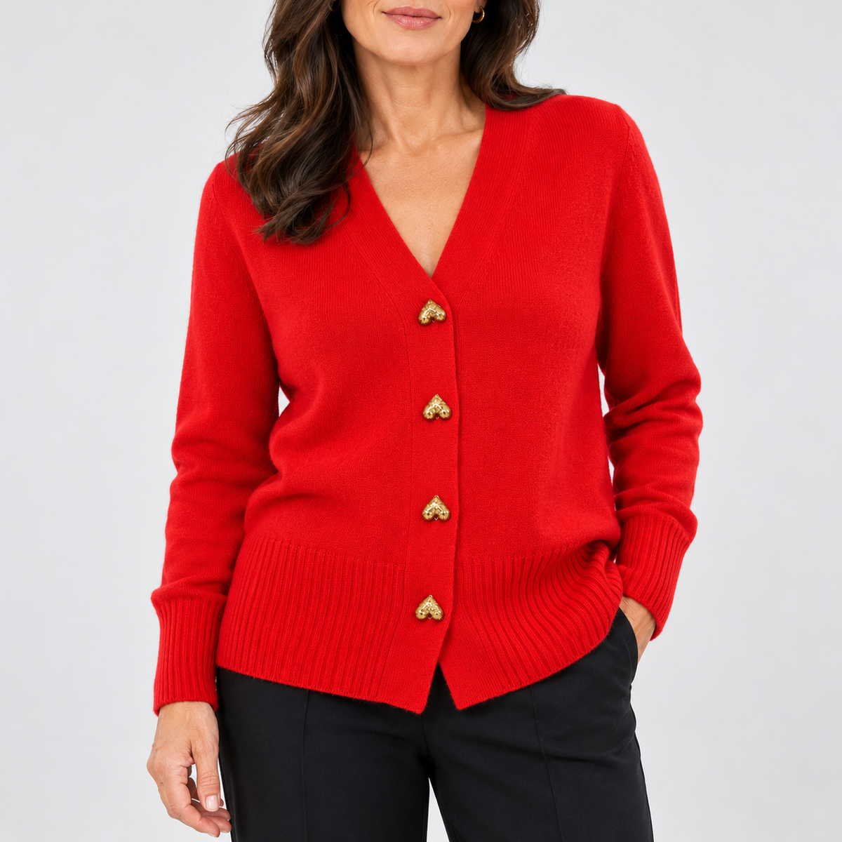 Amelia | Heart Button Cardigan