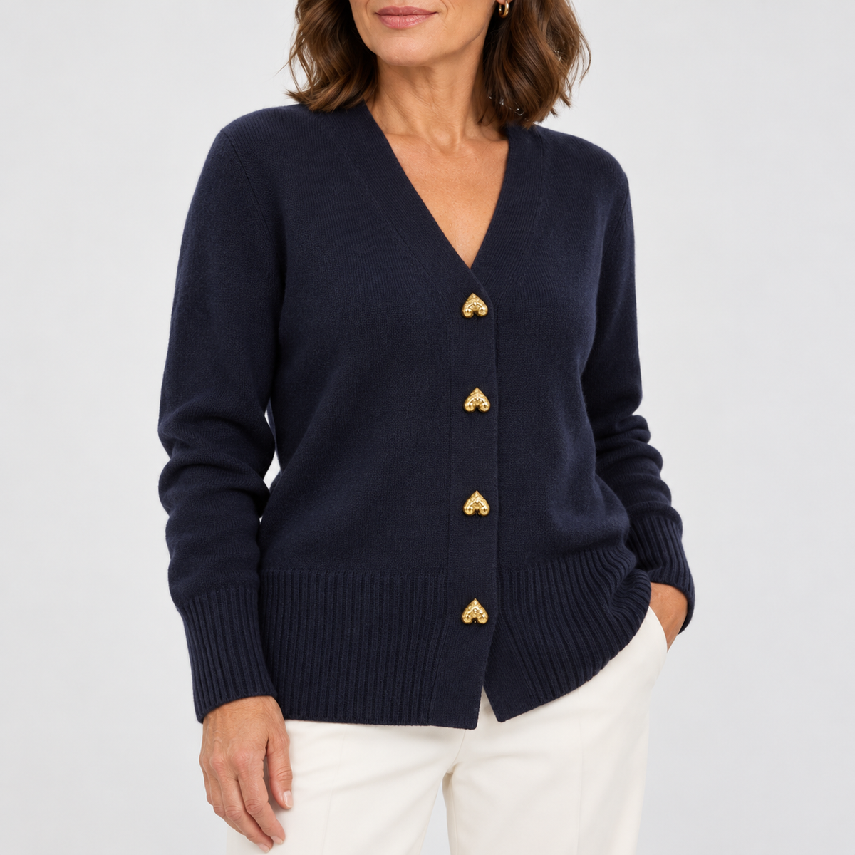 Amelia | Heart Button Cardigan