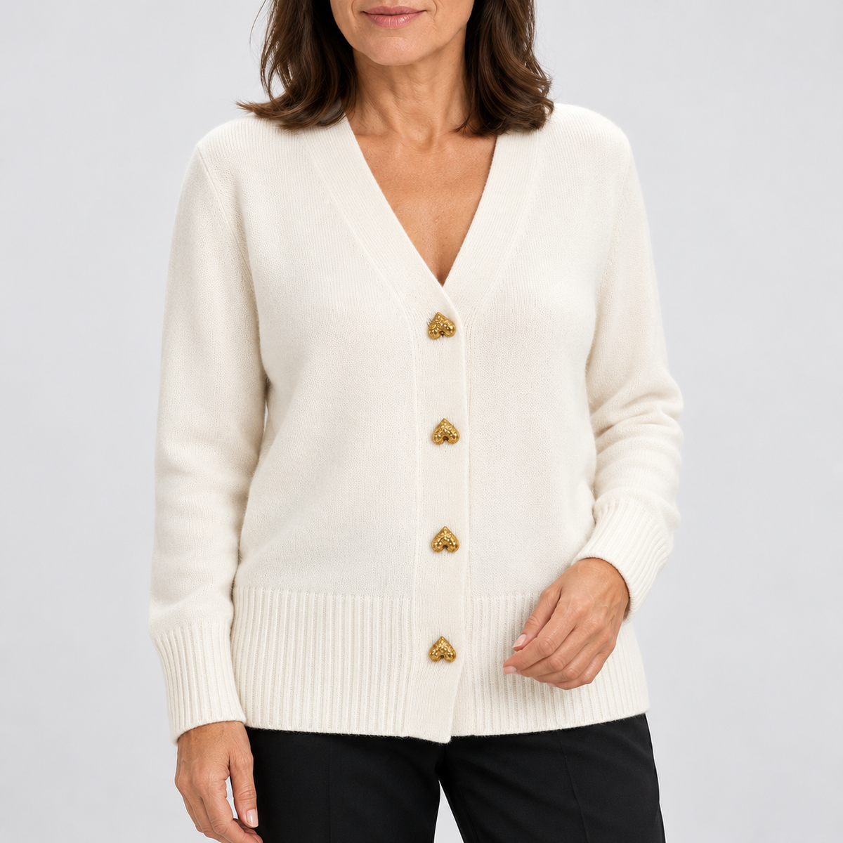 Amelia | Heart Button Cardigan