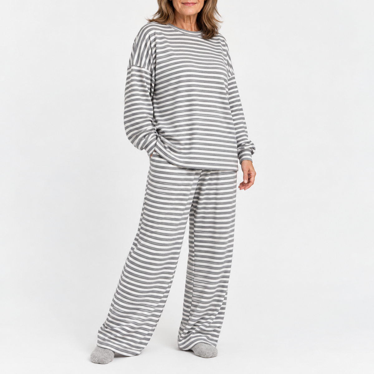 Elena | Striped Two-Piece Lounge Set