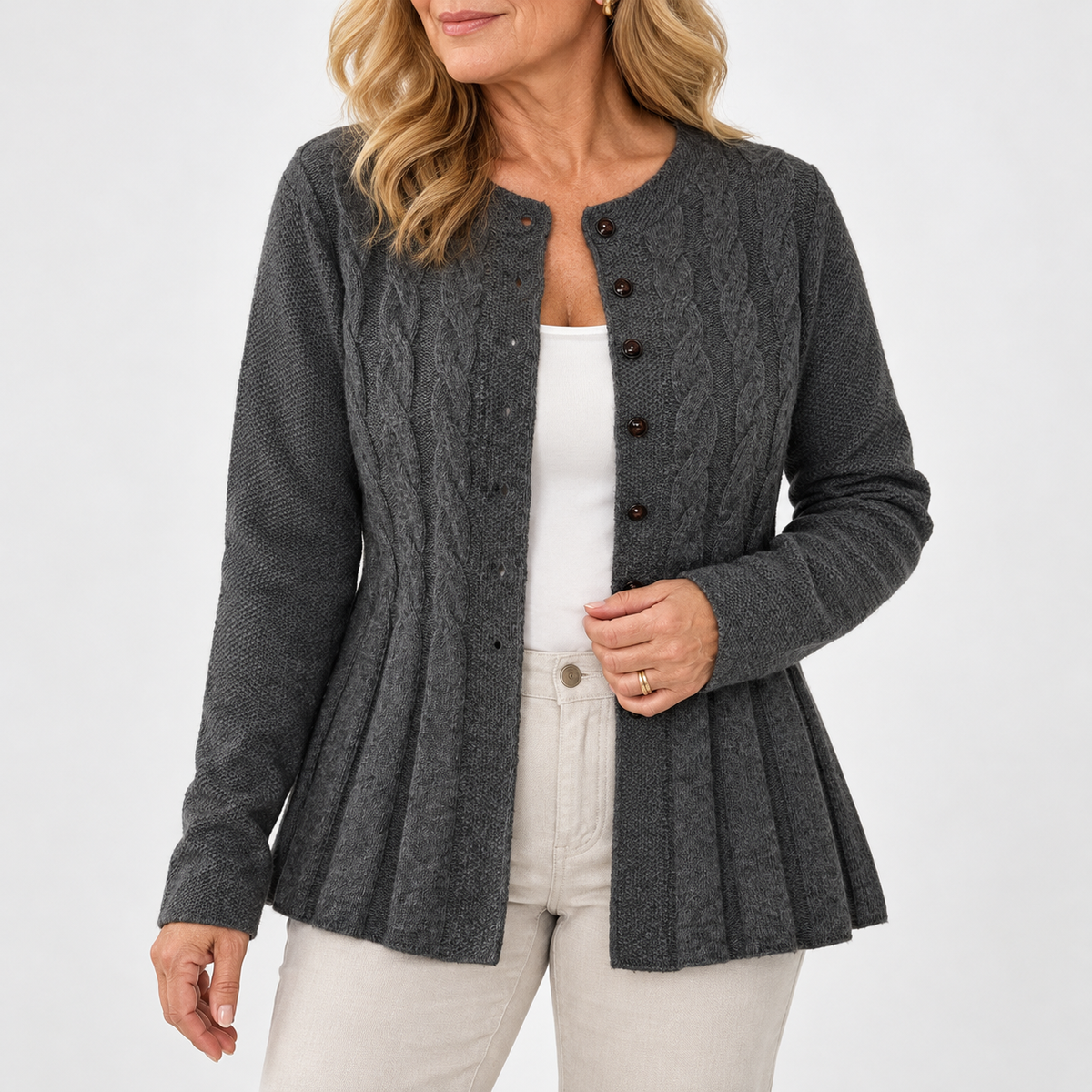 Selina | Ribbed Button Cardigan