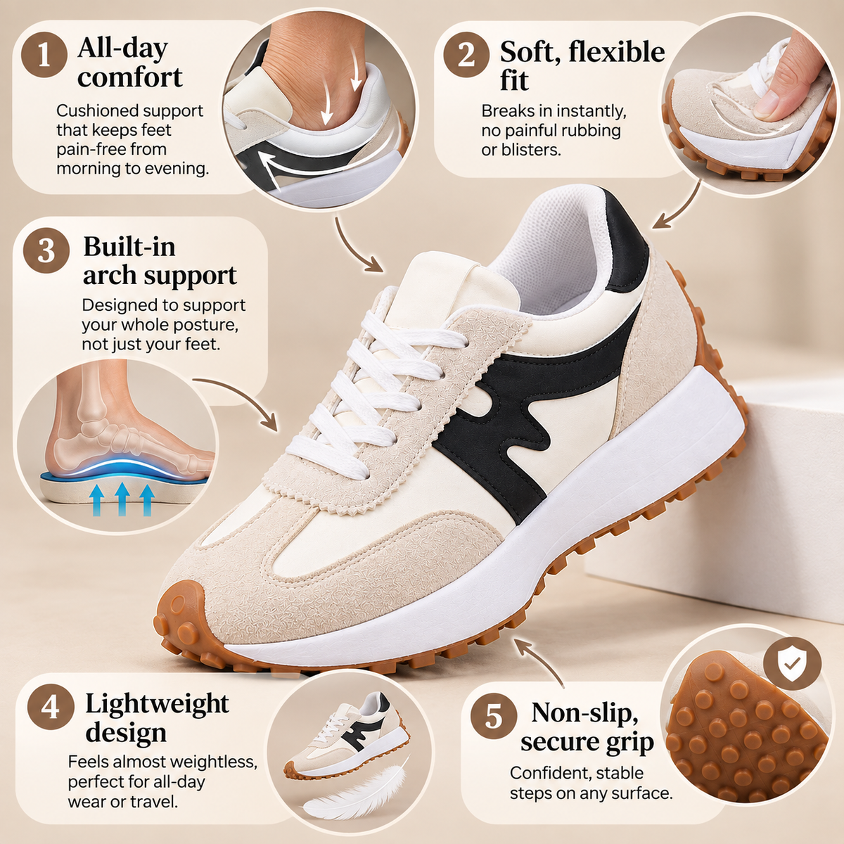 Marielle | Easy Elevated Step In Sneakers