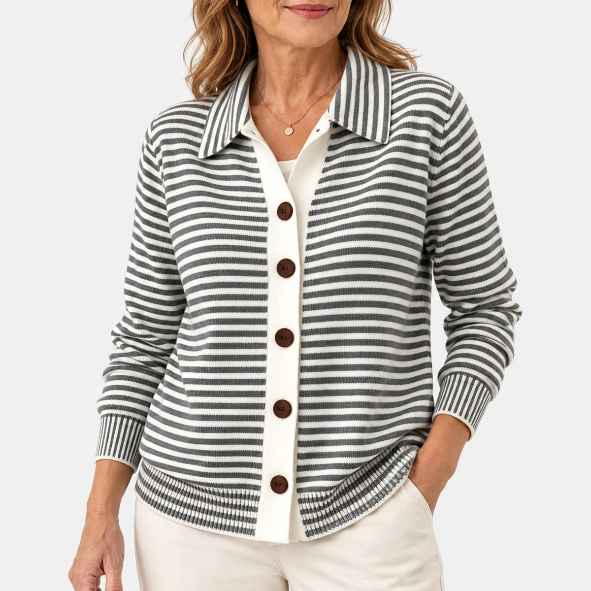 Marie | Comfy Striped Cardigan
