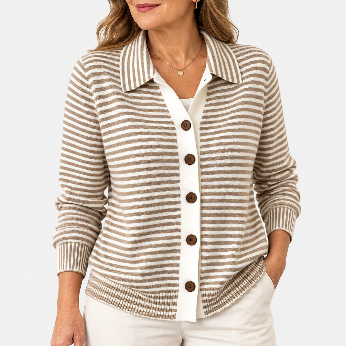 Marie | Comfy Striped Cardigan