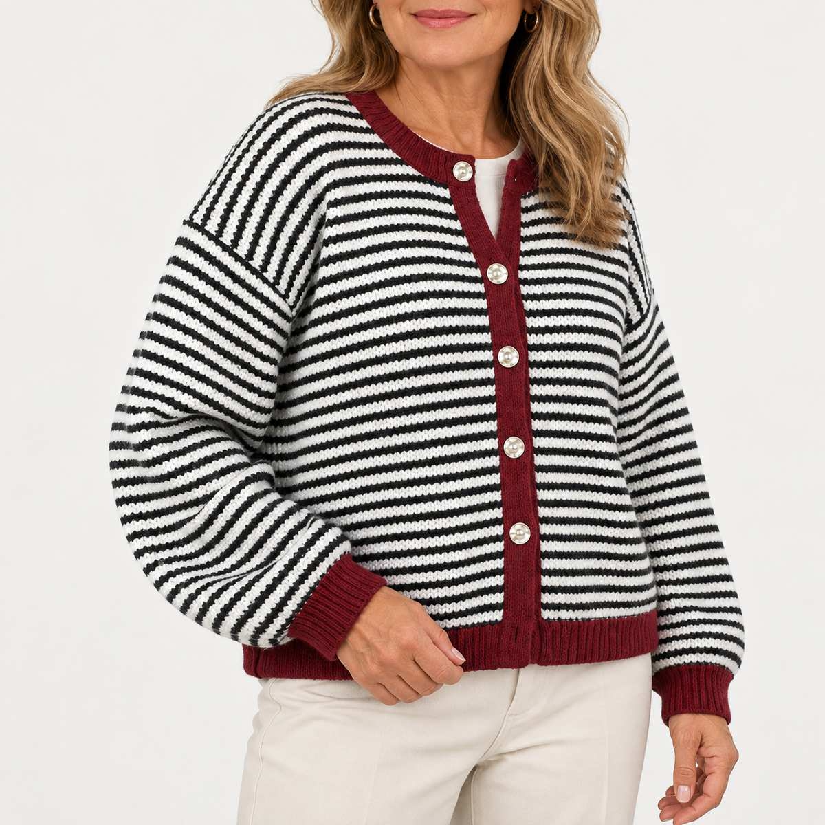 Sandy | Striped Knitted Cardigan