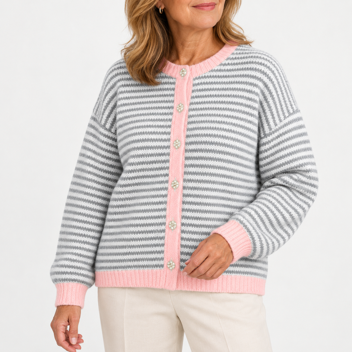 Sandy | Striped Knitted Cardigan