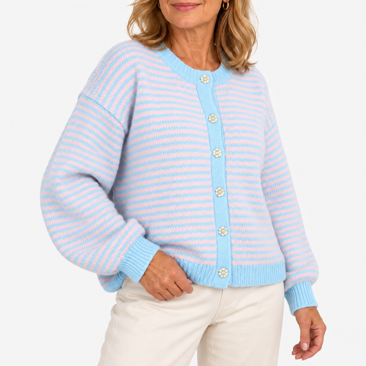 Sandy | Striped Knitted Cardigan