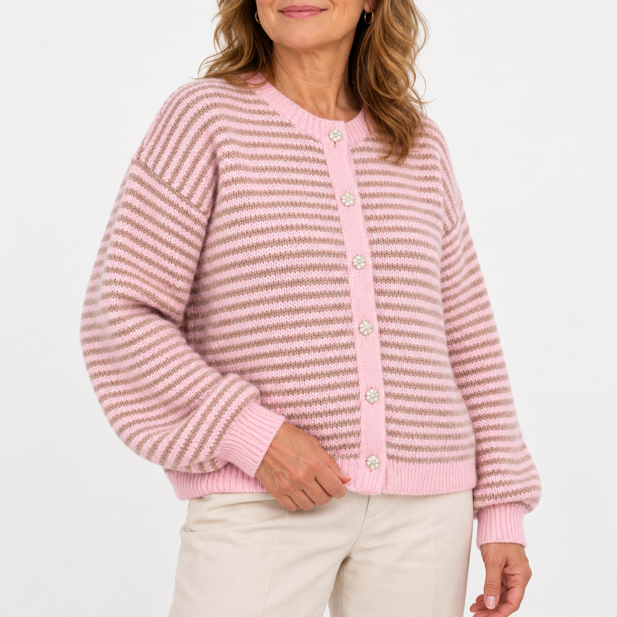 Sandy | Striped Knitted Cardigan