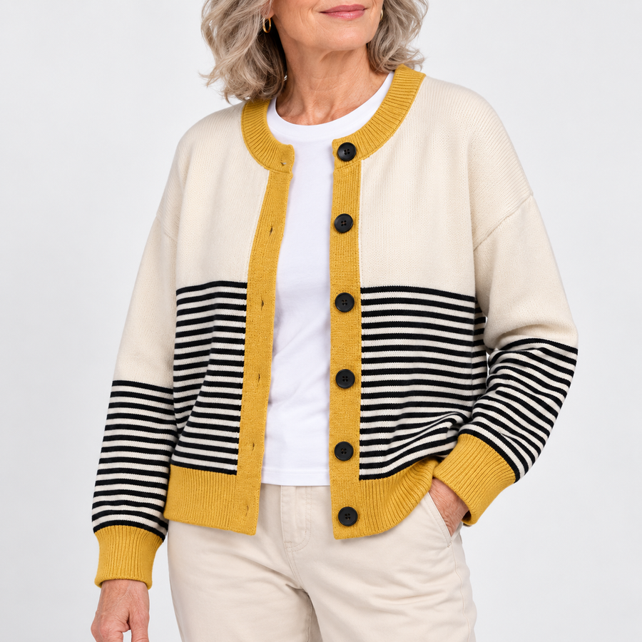 Ashley | Striped Buttoned Cardigan
