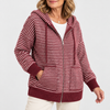 Audrey | Women's Striped Knitted Cardigan With Hood