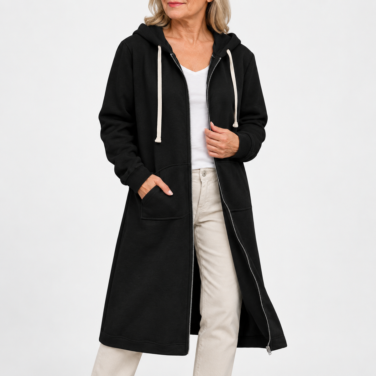 Brixley | Zip-Up Longline Cardigan