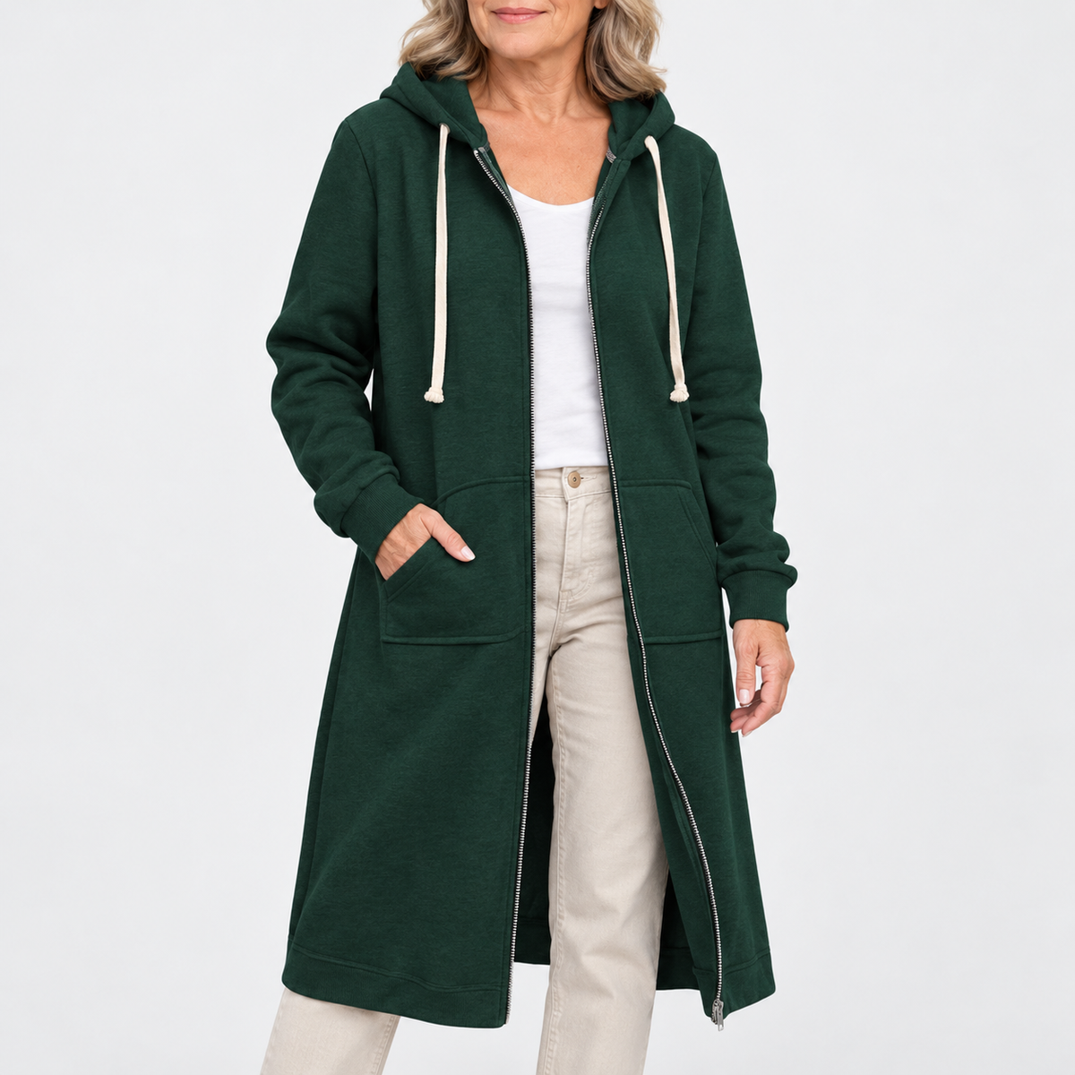 Brixley | Zip-Up Longline Cardigan