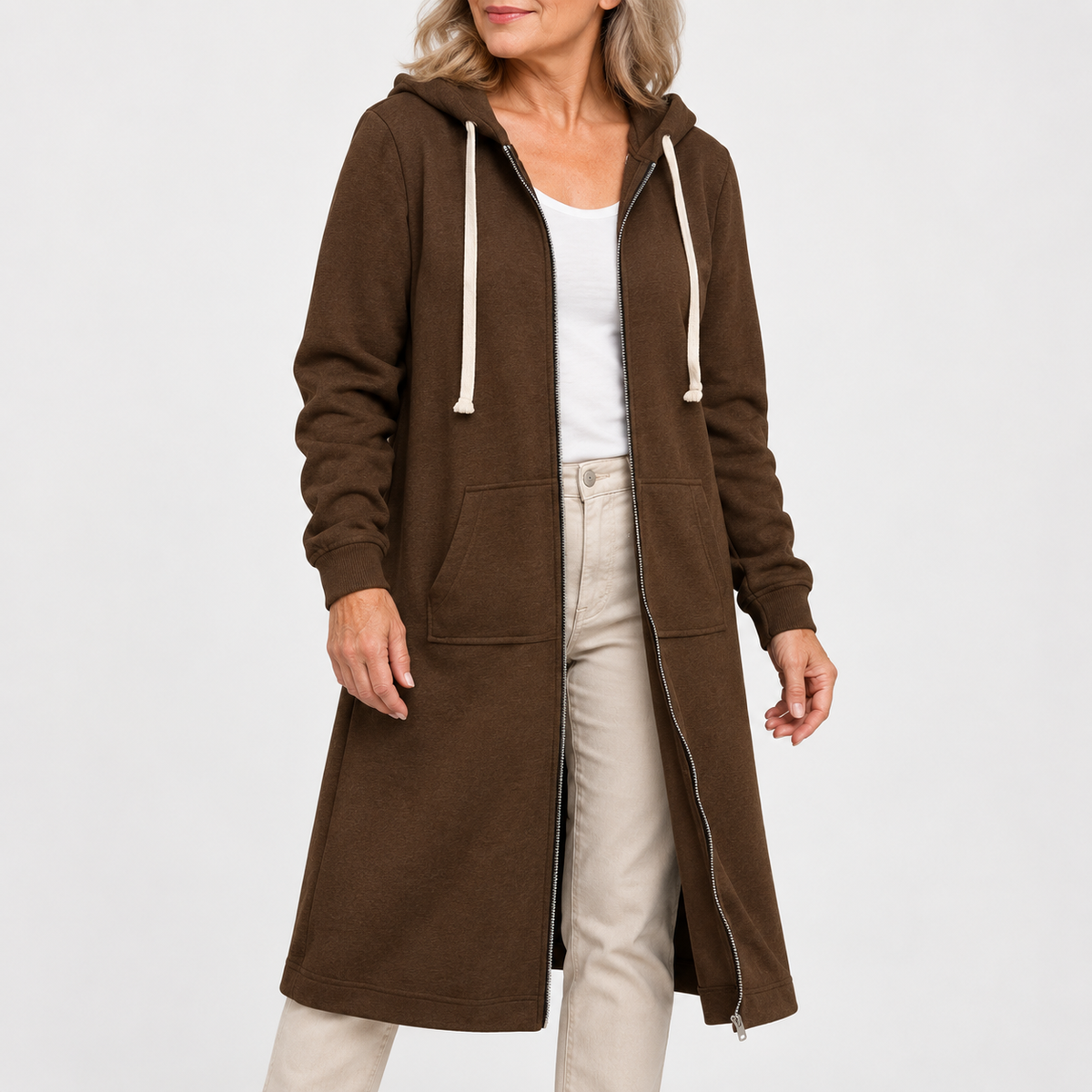 Brixley | Zip-Up Longline Cardigan