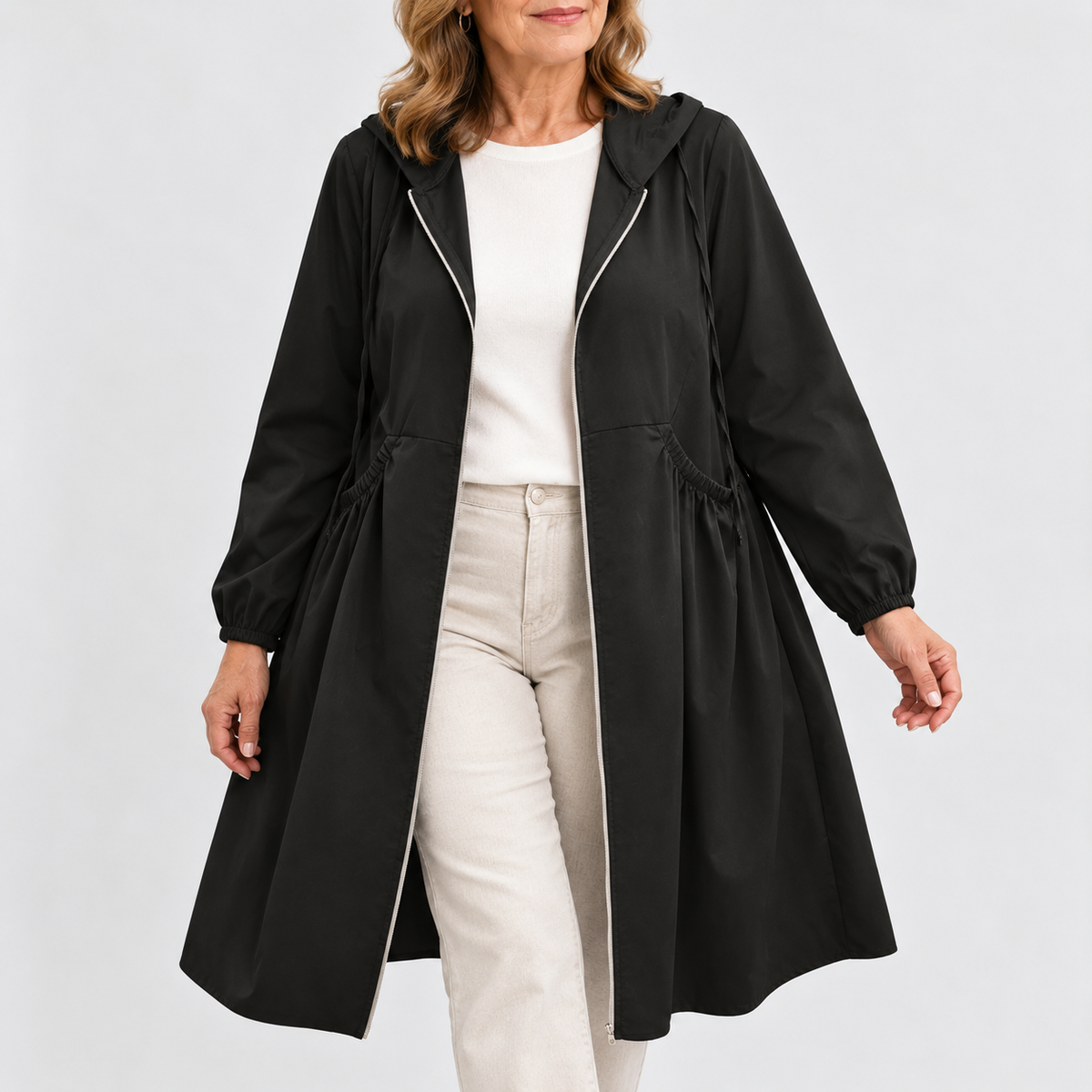 Elara | Curve Cinch Hooded Coat