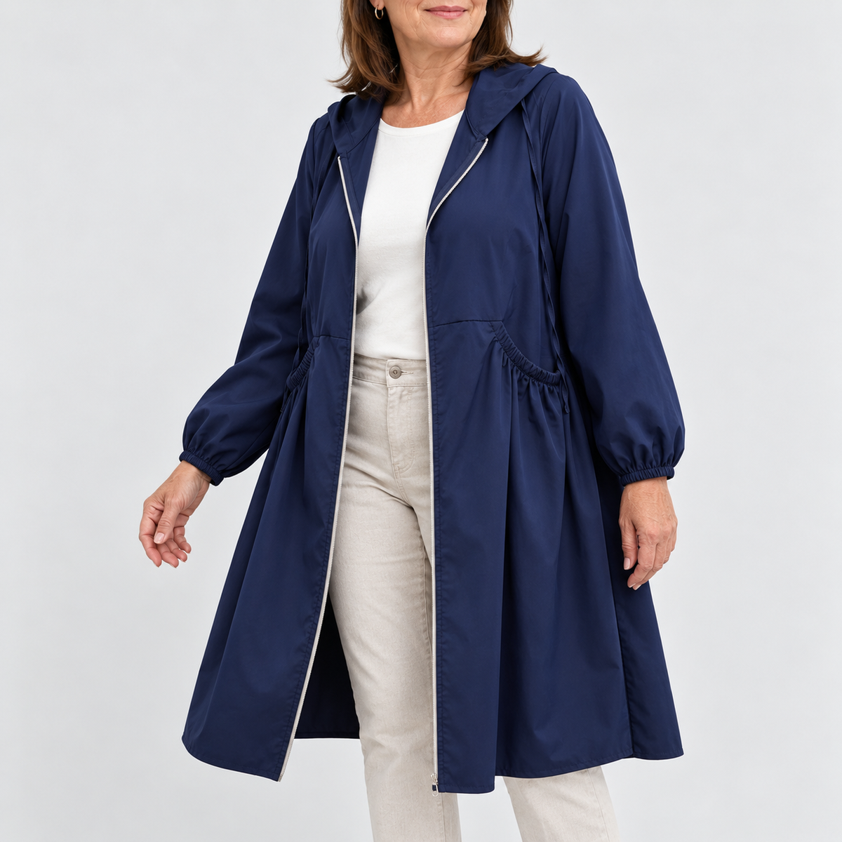 Elara | Curve Cinch Hooded Coat