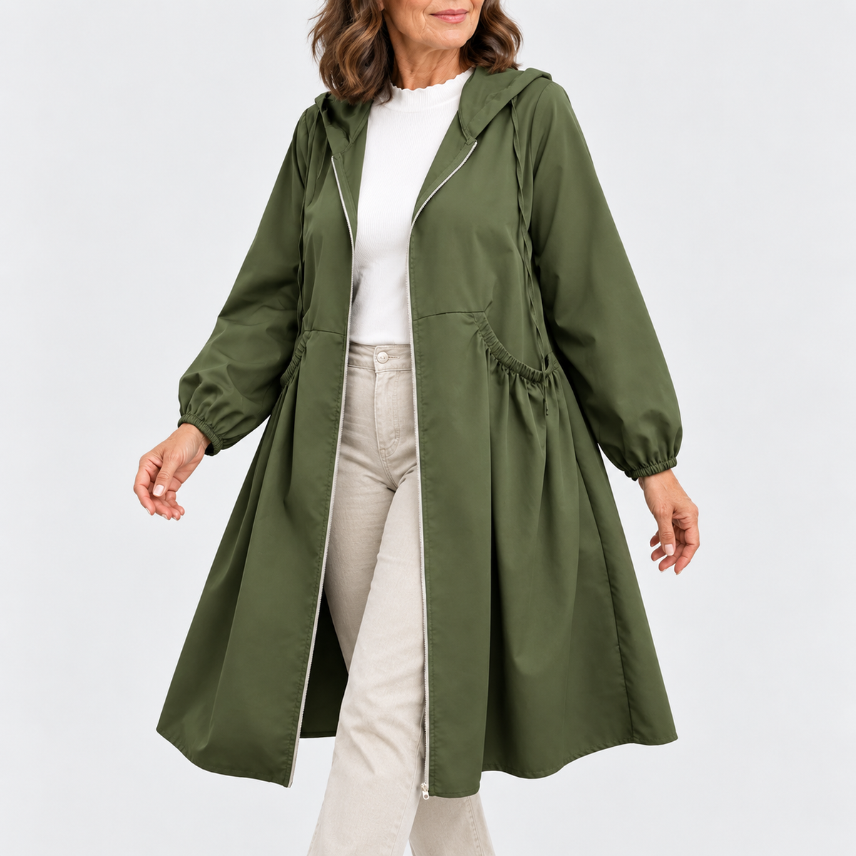 Elara | Curve Cinch Hooded Coat