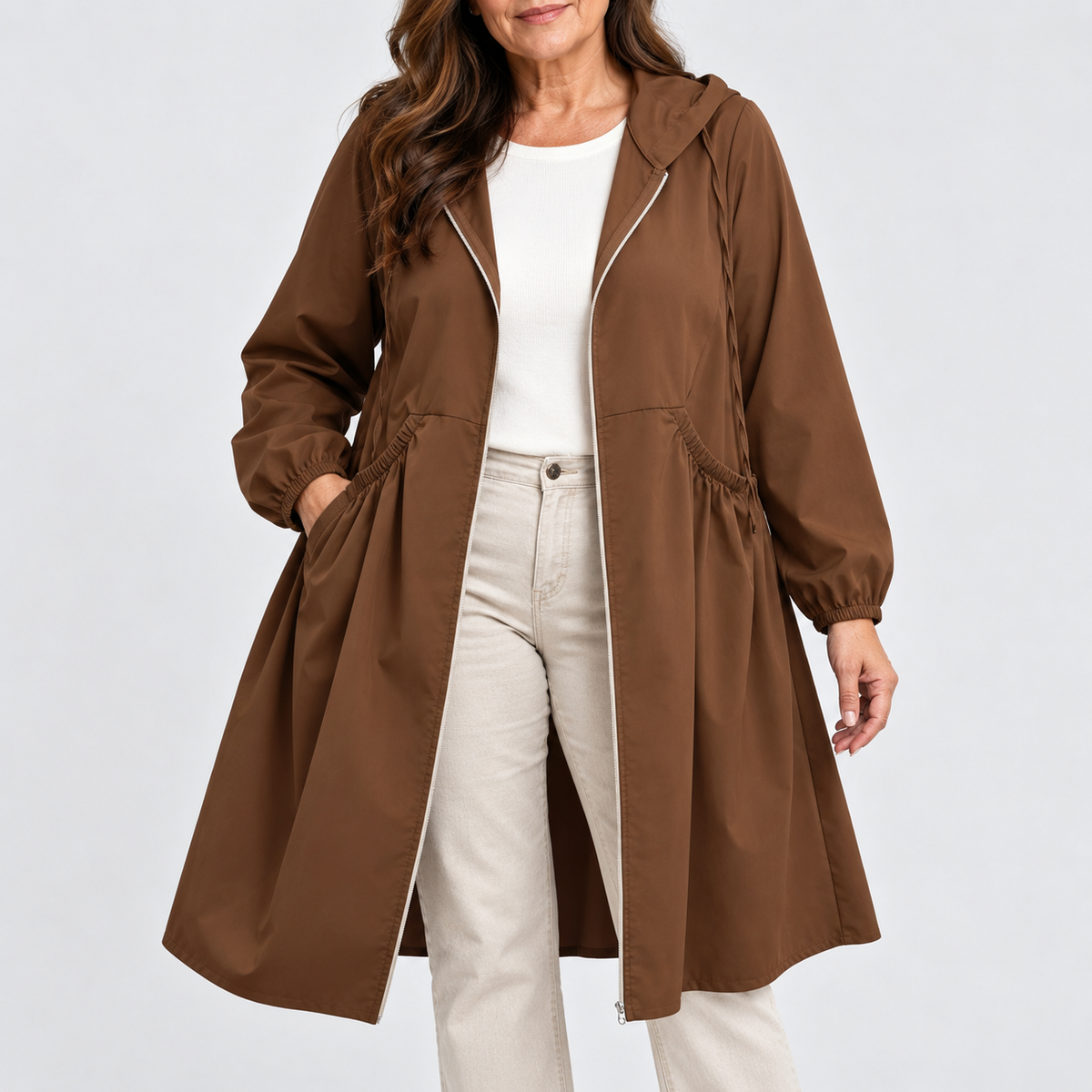Elara | Curve Cinch Hooded Coat