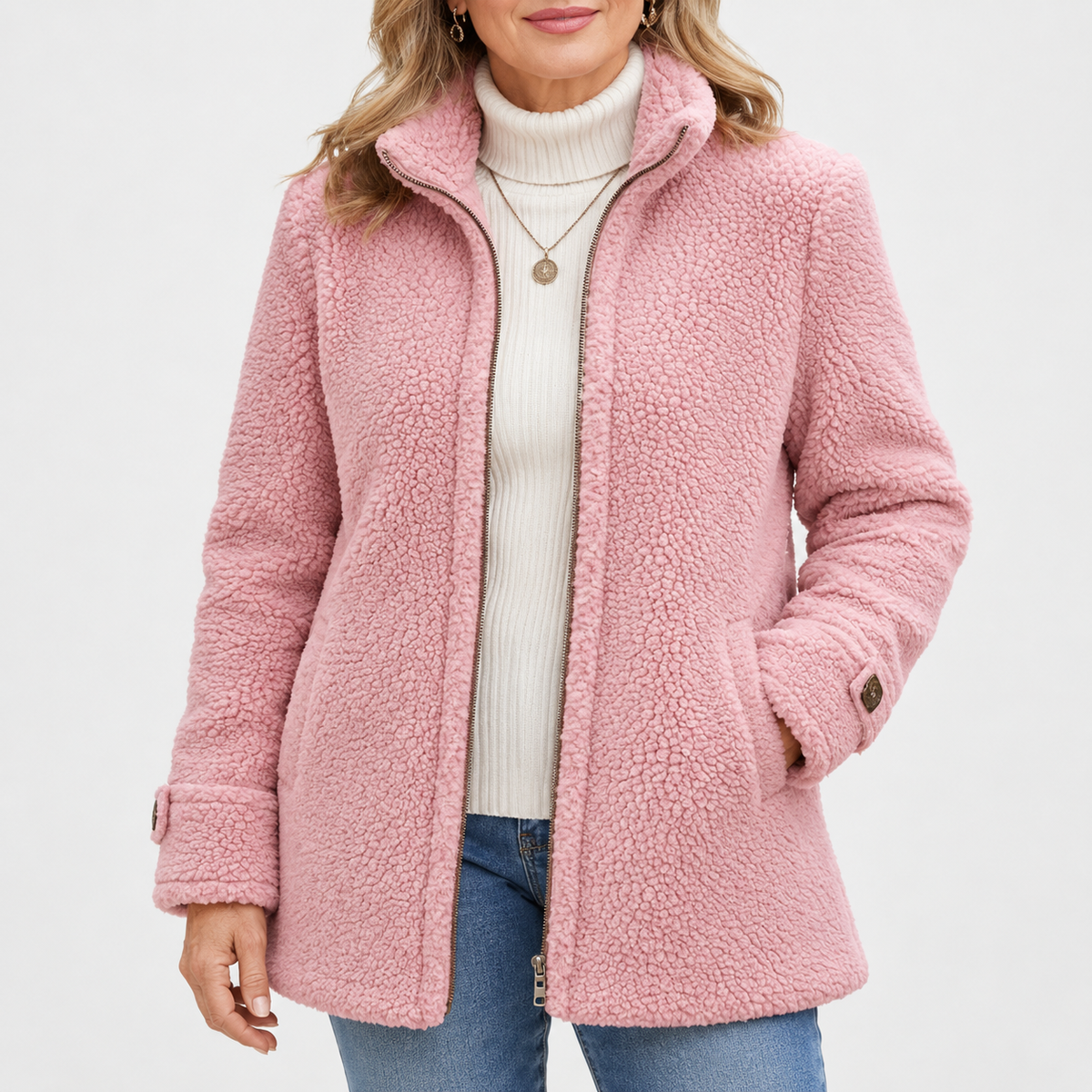 Vanessa | Cozy Sherpa Full Zip Fleece Jacket