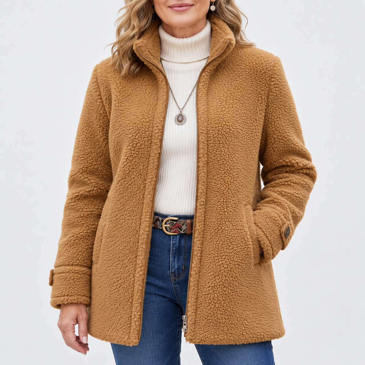 Vanessa | Cozy Sherpa Full Zip Fleece Jacket