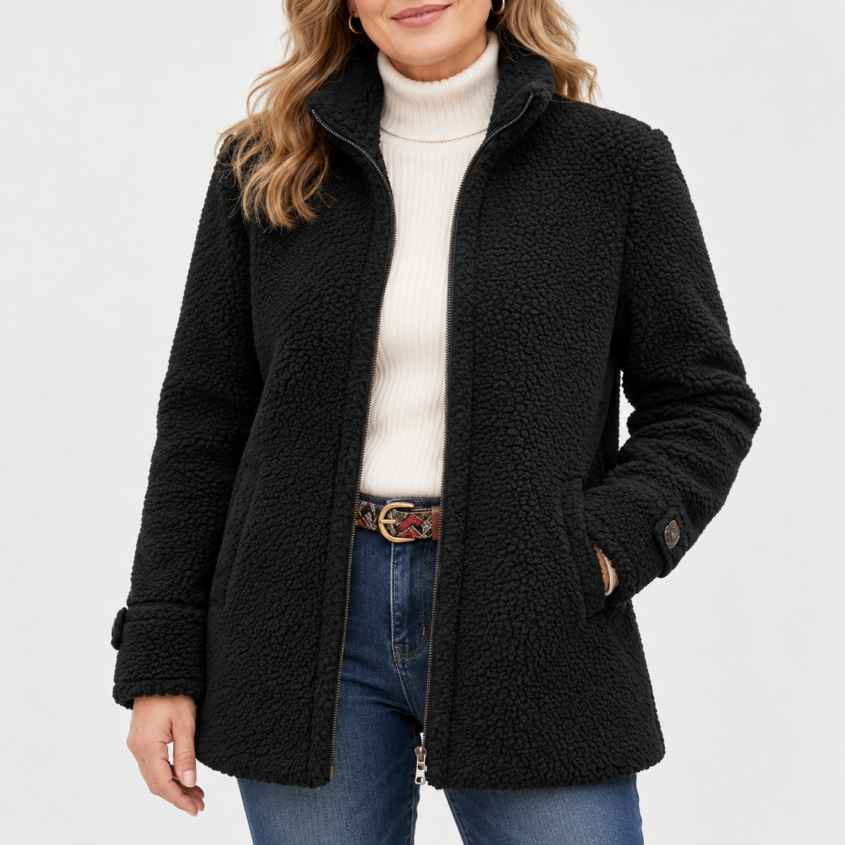 Vanessa | Cozy Sherpa Full Zip Fleece Jacket