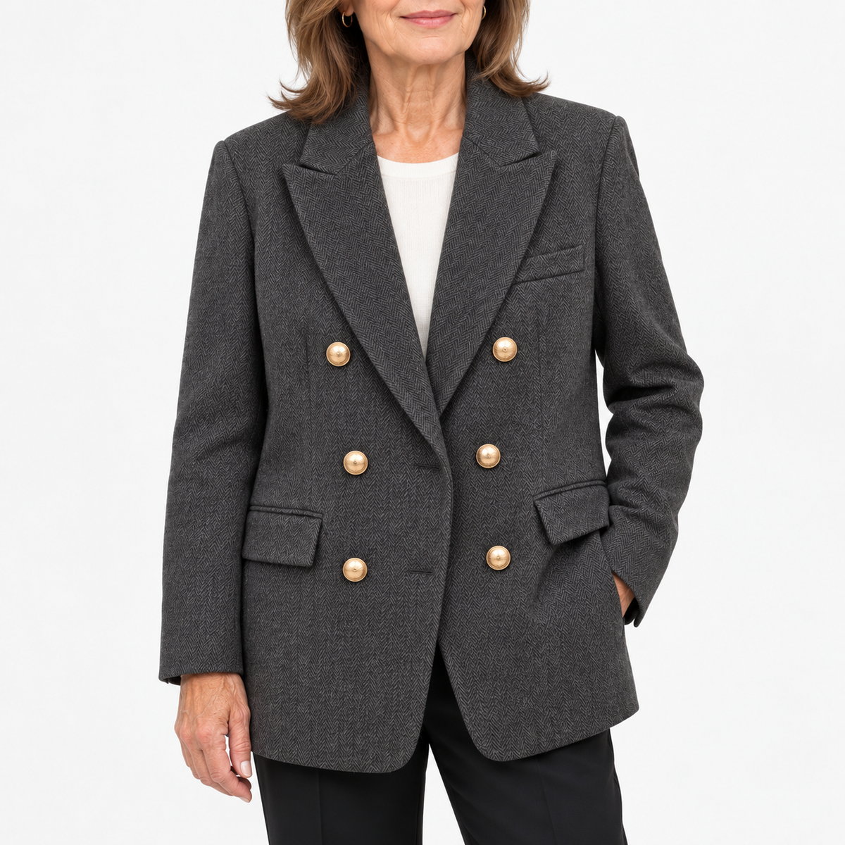 Lisa | Double-Breasted Tweed Blazer